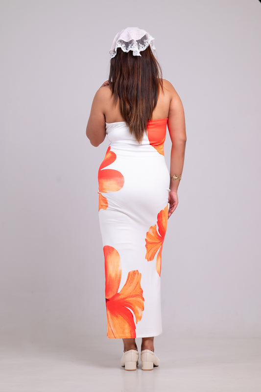 Floral Print Bodycon Tube Dress