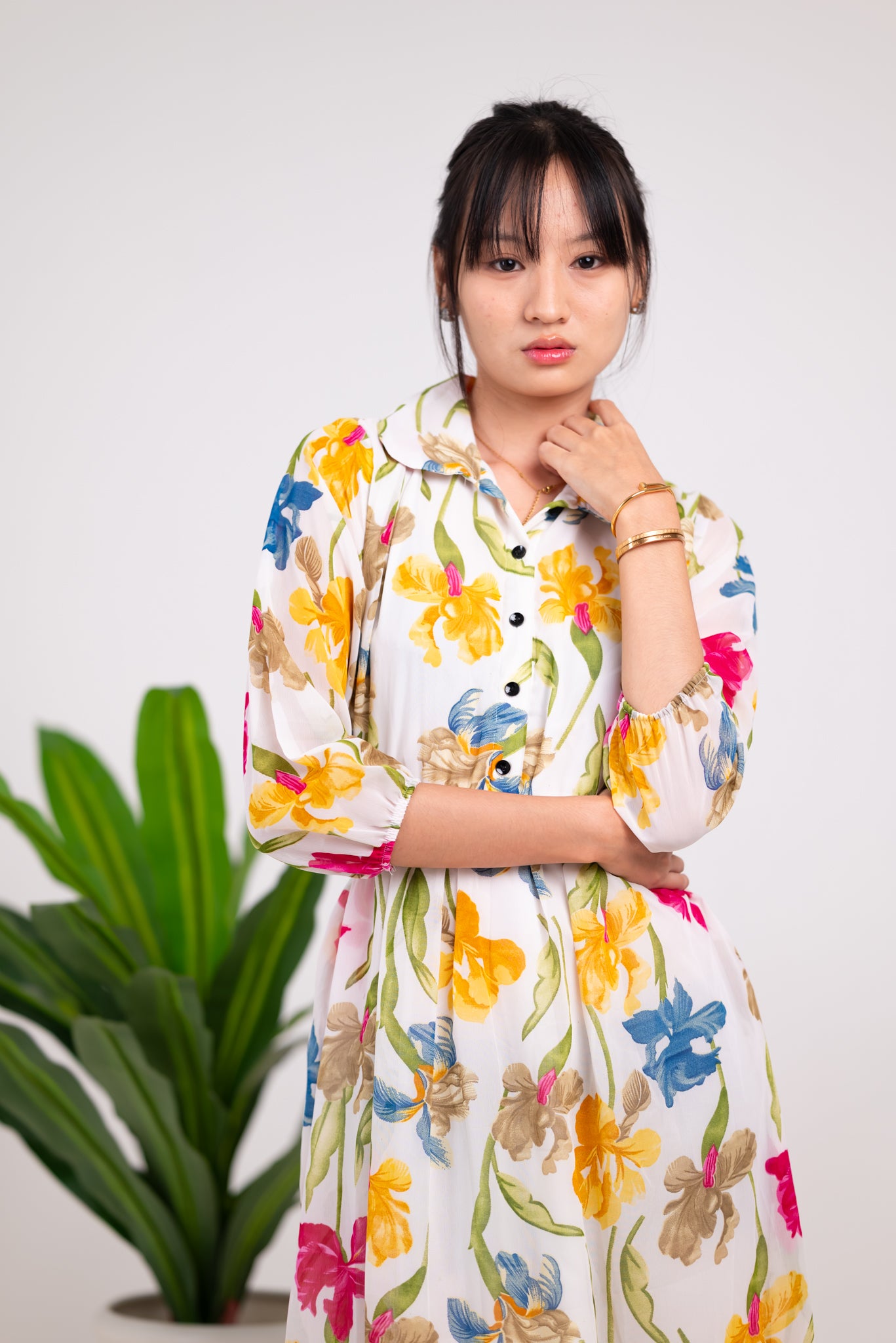 Long Sleeve Floral Women Dress