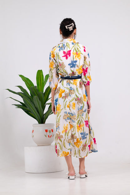 Long Sleeve Floral Women Dress